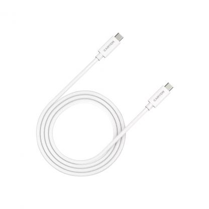 Дата кабель USB-C to USB-C 1.0m UC-44 5A 240W(ERP) E-MARK, white Canyon (CNS-USBC44W)