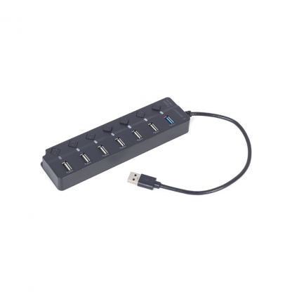 Концентратор Gembird 7 ports (1xUSB3.1+6xUSB2.0) switch black (UHB-U3P1U2P6P-01)