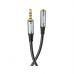 Кабель мультимедійний 3.5mm M to 3.5mm F 1.0m Gray HOCO (6931474762153)