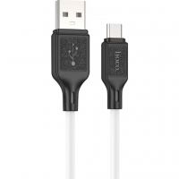 Дата кабель USB 2.0 AM to Micro 5P 1.0m Cool silicone X90 white HOCO (6931474788436)