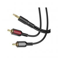 Кабель мультимедийный 3.5mm M to 2xRCA 1.5m Black BOROFONE (6974443382204)