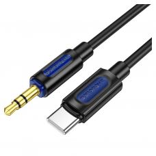 Кабель мультимедийный USB-C to 3.5mm M 1.0m silicone black BOROFONE (6941991114410)