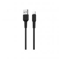 Дата кабель USB 2.0 AM to Lightning 1.0m 2.4A silicone BX30 black BOROFONE (6931474706867)