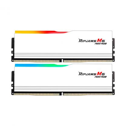 Модуль памяти для компьютера DDR5 32GB (2x16GB) 6000 MHz Ripjaws M5 Neo RGB Matte White G.Skill (F5-6000J3636F16GX2-RM5NRW)