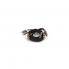 Кабель мультимедійний 3xRCA M to 3xRCA M 1.5m black VEGGIEG (YT-AV301)