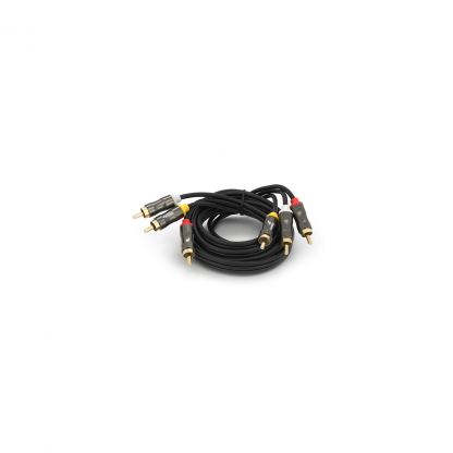 Кабель мультимедійний 3xRCA M to 3xRCA M 1.5m black VEGGIEG (YT-AV301)