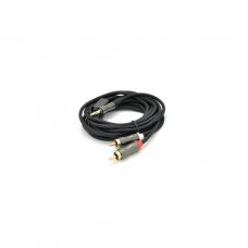 Кабель мультимедійний 3.5mm M to 2xRCA M 3.0m black VEGGIEG (YT-AR2-3)
