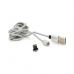 Дата кабель USB 2.0 to Lightning 2.0m 2A magnetic nylon silver PiPo (18169)