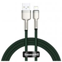 Дата кабель USB 2.0 AM to Lightning 2.0m 2.4A metal green Baseus (CALJK-B06)