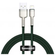 Дата кабель USB 2.0 AM to Lightning 2.0m 2.4A metal green Baseus (CALJK-B06)