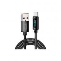Дата кабель USB 2.0 AM to USB-C 2.0m 7A LED black Essager (EXCT-XYA01-P)