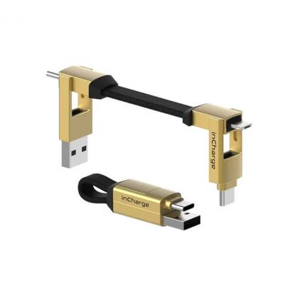 Дата кабель 6in1 inCharge 6 - 0.06m gold Rolling Square (SIX03R)