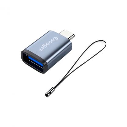 Переходник OTG USB 3.0 AF to USB-C M gray Essager (EZJAC-SRA0G)