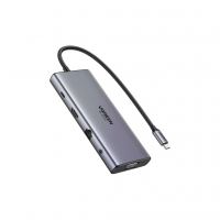 Порт-репликатор Ugreen Dock CM639 USB3.2 Type-C->1xUSB-A3.2/1xUSB-A3.1/2xUSB-C3.2/RJ45/HDMI/VGA/RJ45/SD/TF+3.5mm PD (45520)