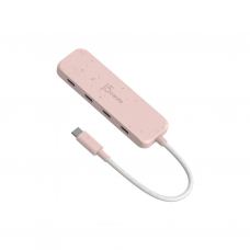 Концентратор J5create USB-C to 4xUSB-C 3.2 10Gbps rose (JCH345ER-N)