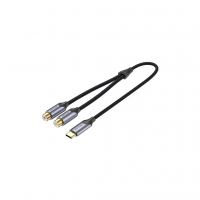 Кабель мультимедийный USB-C M to 2xRCA F 0.5m black Vention (BGVHD)