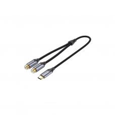 Кабель мультимедійний USB-C M to 2xRCA F 0.5m black Vention (BGVHD)