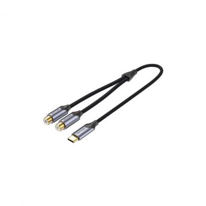 Кабель мультимедийный USB-C M to 2xRCA F 0.5m black Vention (BGVHD)