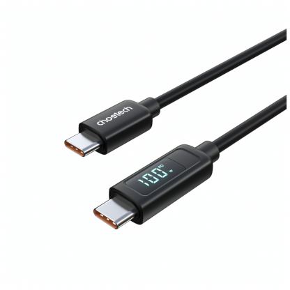 Дата кабель USB-C to USB-C 1.2m PD100W digital display silicone Choetech (XCC-1064)