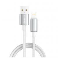 Дата кабель USB 2.0 AM to Lightning 1.0m 3A zinc alloy braided white ColorWay (CW-CBUL098-WT)