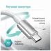 Дата кабель USB 2.0 AM to USB-C 1.0m 3A zinc alloy braided white ColorWay (CW-CBUC098-WT)