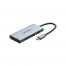 Концентратор Vention USB-C 6-in-1 3xUSB 3.0 + HDMI 4K30Hz + SD/TF 0.15m (TOOHB)