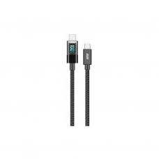 Дата кабель USB-C to USB-C 1.0m PD 100W Digital Display black 2E (2E-CC100-BL)