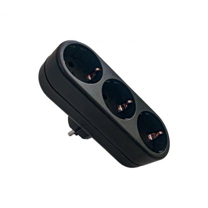 Сетевой разветвитель EUROELECTRIC X3 16А Black с заземлением (EE-3-16A(black))