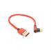 Дата кабель USB 2.0 AM to USB-C 0.25m QC3.0 PD 90° corner braided red Voltronic (YT-USB-TypeC-2.0m/R)
