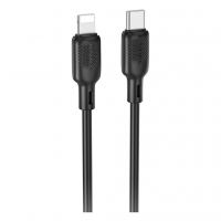 Дата кабель USB-C to Lightning 1.0m silicone BX113 Lenny black BOROFONE (6941991115370)