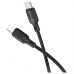 Дата кабель USB-C to Lightning 1.0m silicone BX113 Lenny black BOROFONE (6941991115370)
