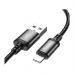 Дата кабель USB 2.0 AM to Lightning 3.0m X91 Radiance black HOCO (6931474788702)