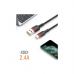 Дата кабель USB 2.0 AM to Lightning 1.0m 2.4A X203 black WUW (6972573336210)