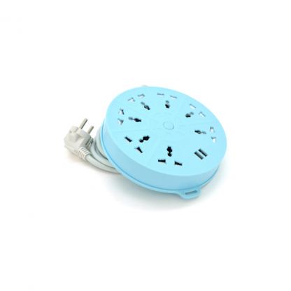 Сетевой фильтр питания Voltronic QiaoLian YT-20, 7 роз, 2 USB, 2м, Blue (QiaoLian YT-20)