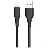 Дата кабель USB 2.0 AM to Lightning 2.0m 3A textured PVC black ColorWay (CW-CBUL095-BK)