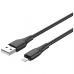 Дата кабель USB 2.0 AM to Lightning 2.0m 3A textured PVC black ColorWay (CW-CBUL095-BK)