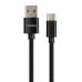 Дата кабель USB 2.0 AM to Type-C 1m nylon black Vinga (VCPDCTCNB1BK)