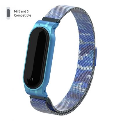 Ремешок для фитнес браслета Armorstandart Milanese Magnetic Band для Xiaomi Mi Band 5 Khaki Blue (ARM56856)