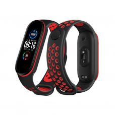 Ремешок для фитнес браслета BeCover Nike Style для Xiaomi Mi Smart Band 5 Black-Red (705153)