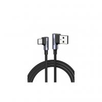 Дата кабель USB 2.0 AM to Type-C 1.0m US176 Both Angled 3A (Black) Ugreen (20856)