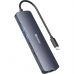 Концентратор Sandberg USB3.1 Type-C to HDMI/USB 3.0x2/RJ45/USB-C/DisplayPort PD 100W Hub 6-in-1 (136-43)