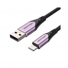 Дата кабель USB 2.0 AM to Lightning 2.0m 2.4A Aluminum Alloy Purple Vention (LABVH)