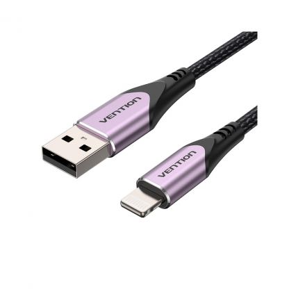 Дата кабель USB 2.0 AM to Lightning 2.0m 2.4A Aluminum Alloy Purple Vention (LABVH)