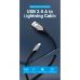 Дата кабель USB 2.0 AM to Lightning 2.0m 2.4A Aluminum Alloy Purple Vention (LABVH)