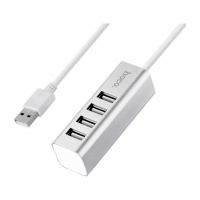 Концентратор HOCO USB 2.0 to 4xUSB Line machine HB1 Silver (6957531038146)