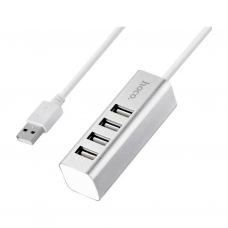 Концентратор HOCO USB 2.0 to 4xUSB Line machine HB1 Silver (6957531038146)