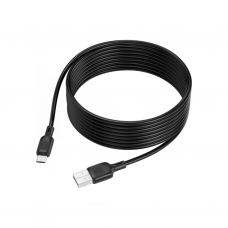 Дата кабель USB 2.0 AM to Micro 5P 3.0m Lenny silicone BX113 black BOROFONE (6941991115547)