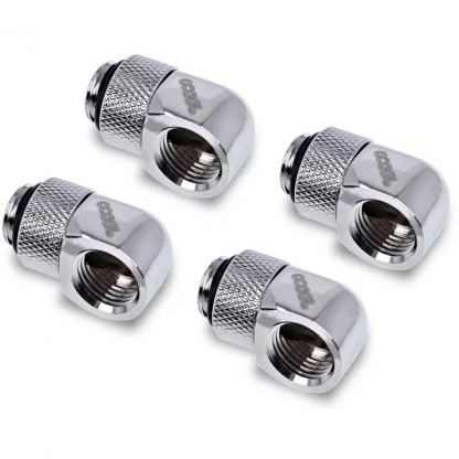 Фітинг для СРО Alphacool Eiszapfen L-connector rotatable - 4pcs Set - Chrome (17616)