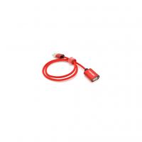 Дата кабель USB 2.0 AM/AF 0.5m red VEGGIEG (YT-AM/AF-UF2-0.5)