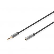 Кабель мультимедийный 3.5mm M to 3.5mm F 3.0m Digitus (DB-510210-030-S)